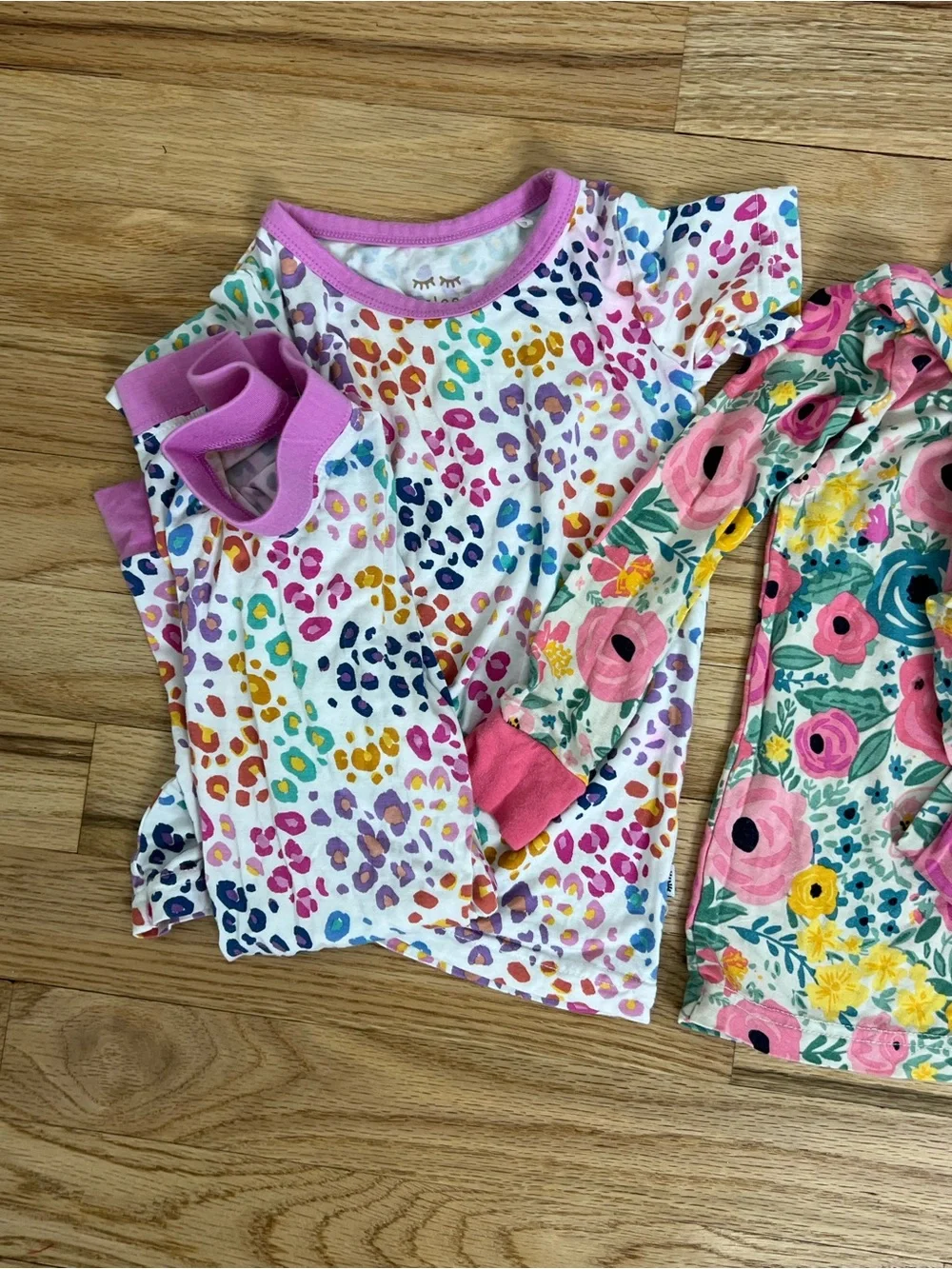 Little Sleepies Pink Floral & Multicolor Leopard 2-Pack Pajama Set size 18-24 mo